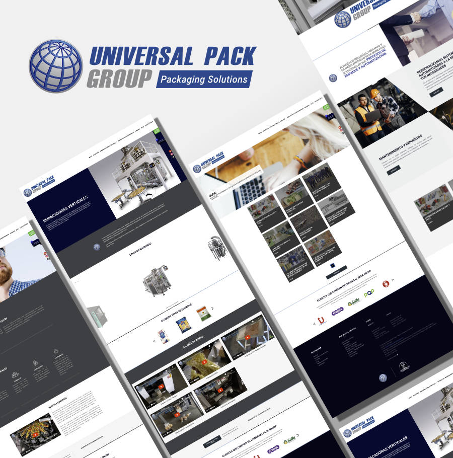 Diseño Web para Grupo Universal Pack: Soluciones de Empaque | Artedinámico, desarrollo web, diseño de páginas web, tiendas virtuales, administrador de contenidos, cms, Medellín, Colombia.