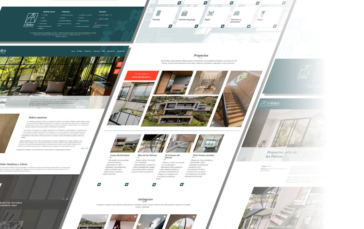 Portafolio /&nbsp;Diseño web&nbsp;/&nbsp;Metálicas y Vidrios El Taller - Web